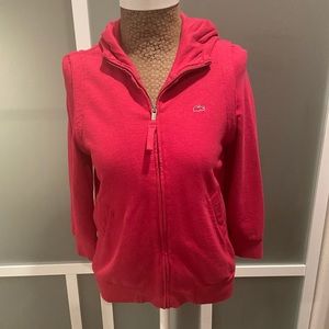 Women’s Lacoste hoodie jacket size 40 cherry red